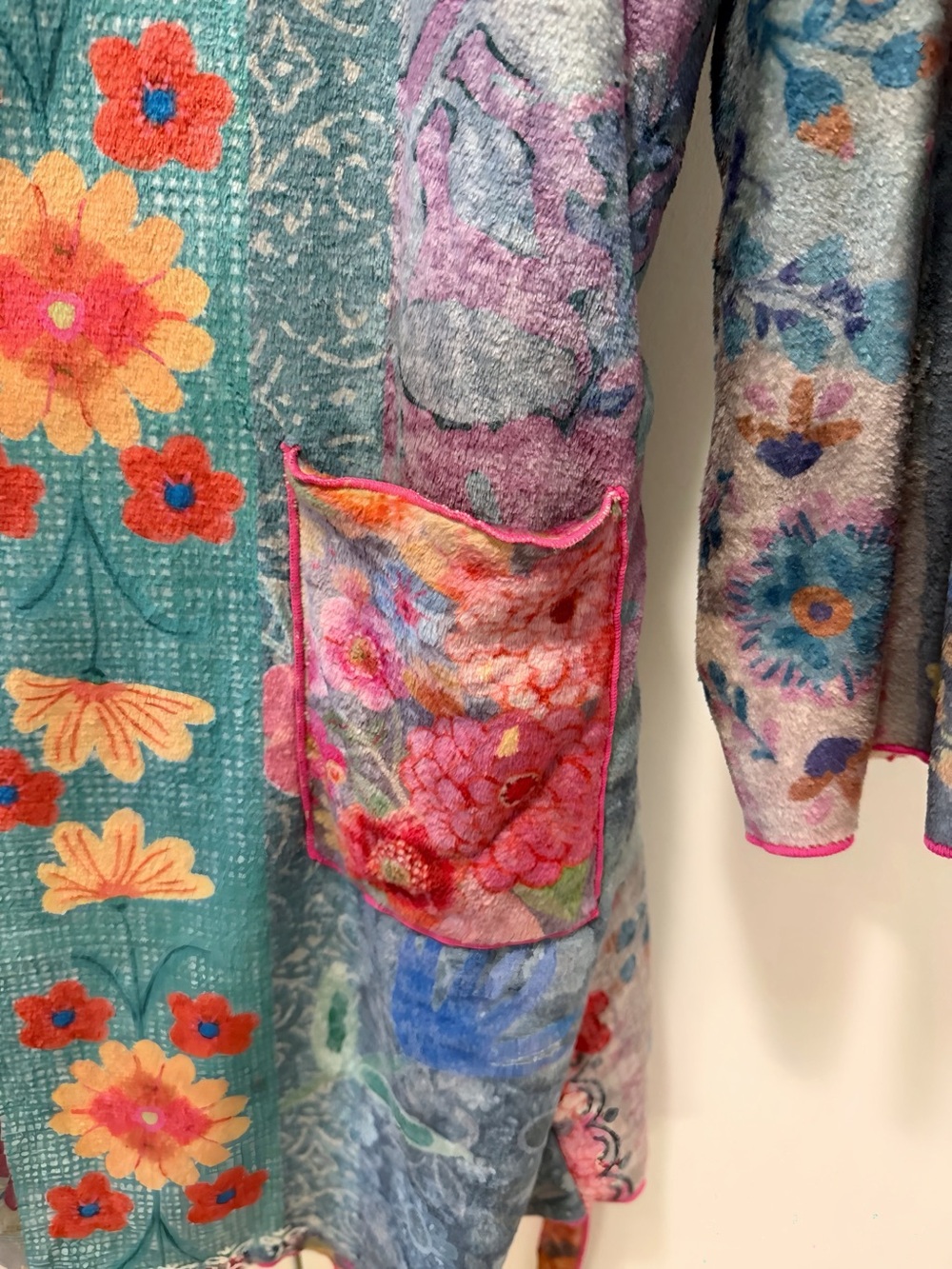 NATURAL LIFE COZY BLANKET ROBE- “Patchwork Love Print” - Picture 5 of 6